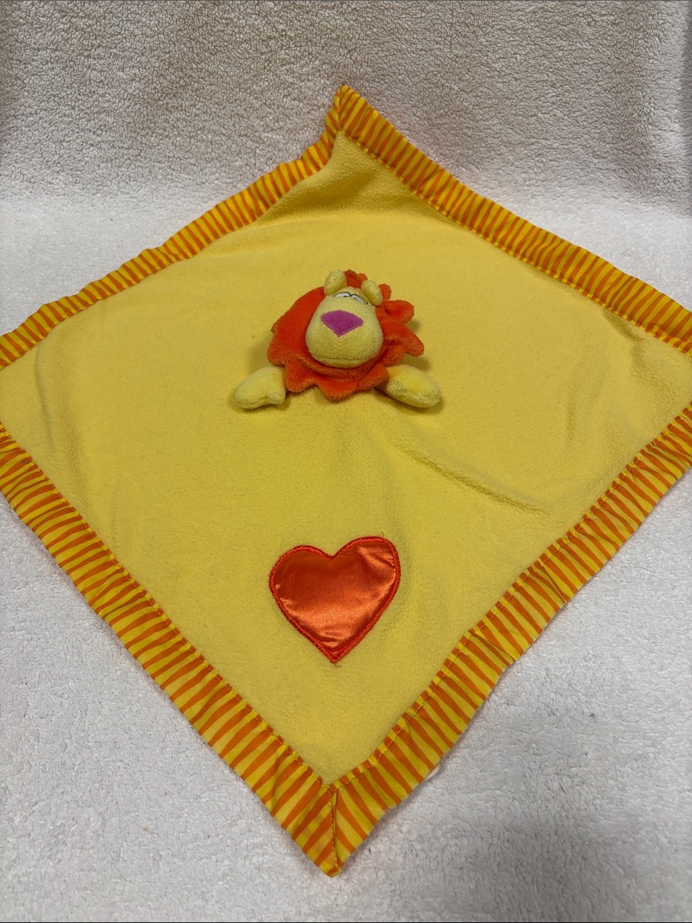 Babyboom Yellow Plush Lion Security Blanket lovey for Kids